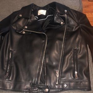 Zara girl leather coat size 10